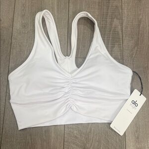 ALO New With Tags Yoga Women's Cream Sports Bra Size Large